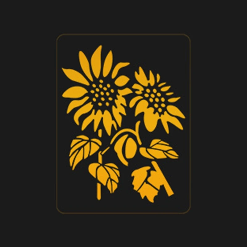 Reusable Sunflower Painting Stencils DIY Art Home Decoration Drawing Templates on Wood Wall Paper Card Canvas 11 Pieces 1XCE | Канцтовары