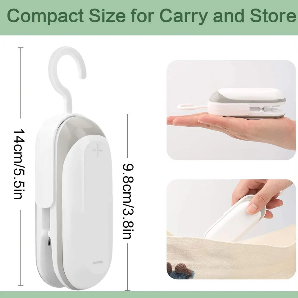 

Mini Portable Food Sealer Handheld 2 In 1 Safe Bag Clip Hot Sealer Food Saver For Plastic Bags Kitchen Storage Tools Small Items