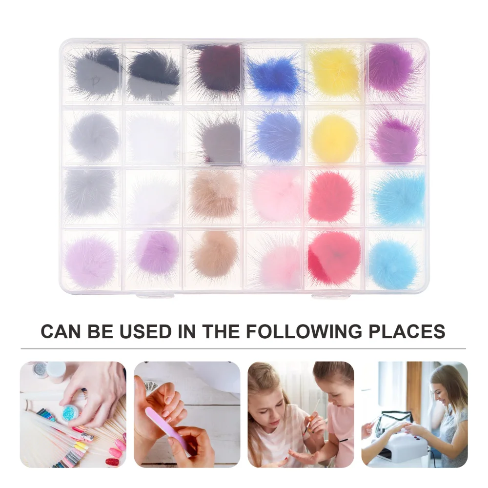

24pcs Nail Art Fluffy Decors Detachable Fluffy Magnetic Nail Decors