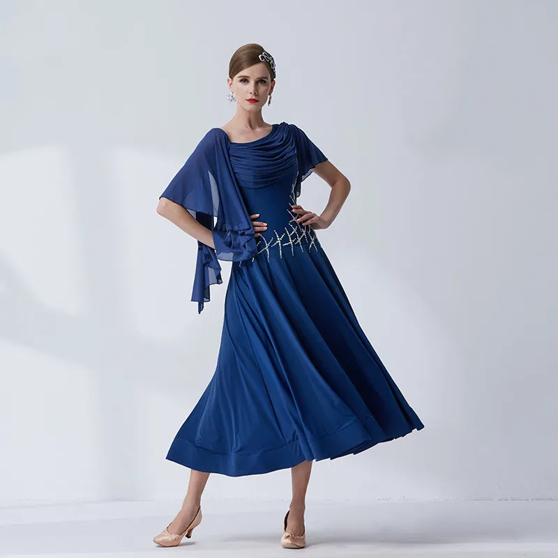 

Новый Национальный стандарт одежда для современных танцев платье с большим маятником одежда для занятий бальными танцами Waltz-M19195