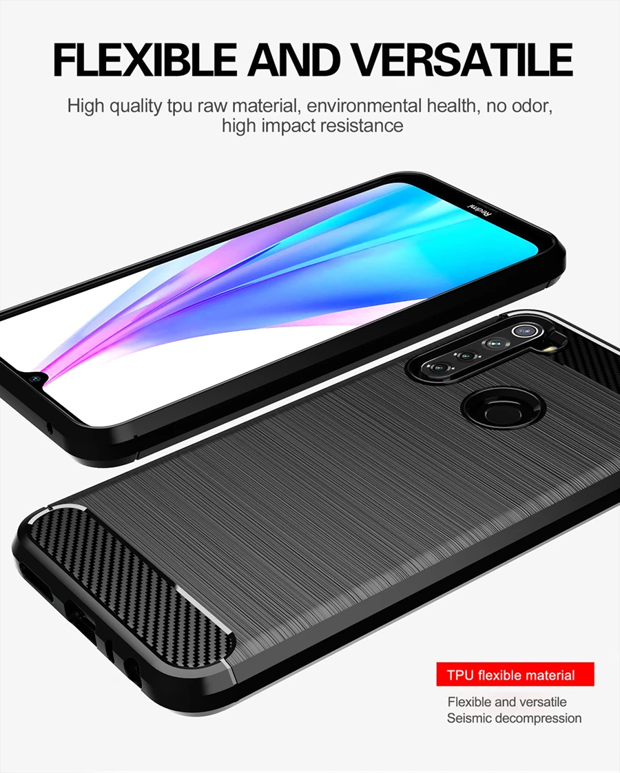 Чехол RIJOW для Xiaomi Redmi Note 8 T, чехол Redmi Note8T из углеродного волокна, полностью защитный чехол для телефона Xiomi Redmi Note 8 T, чехол s