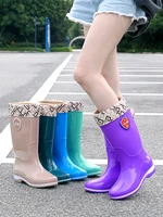 rain boots women waterproof and antiskid water boots womens soft 2731cm tube high plus velvet water boots rubber shoes 36 41