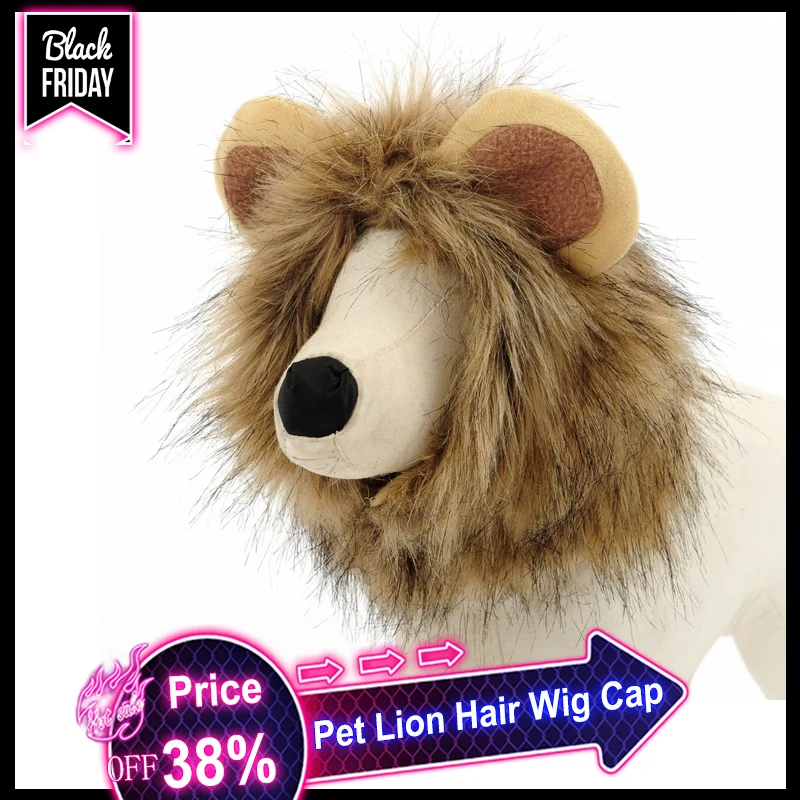 ПЭТ Лев волосы парик шапочка для собак Одежда кошек забавный кот Косплей льва