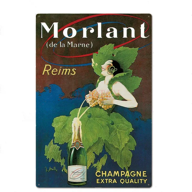 Плакат винного цвета шампанского винтажные металлические жестяные знаки