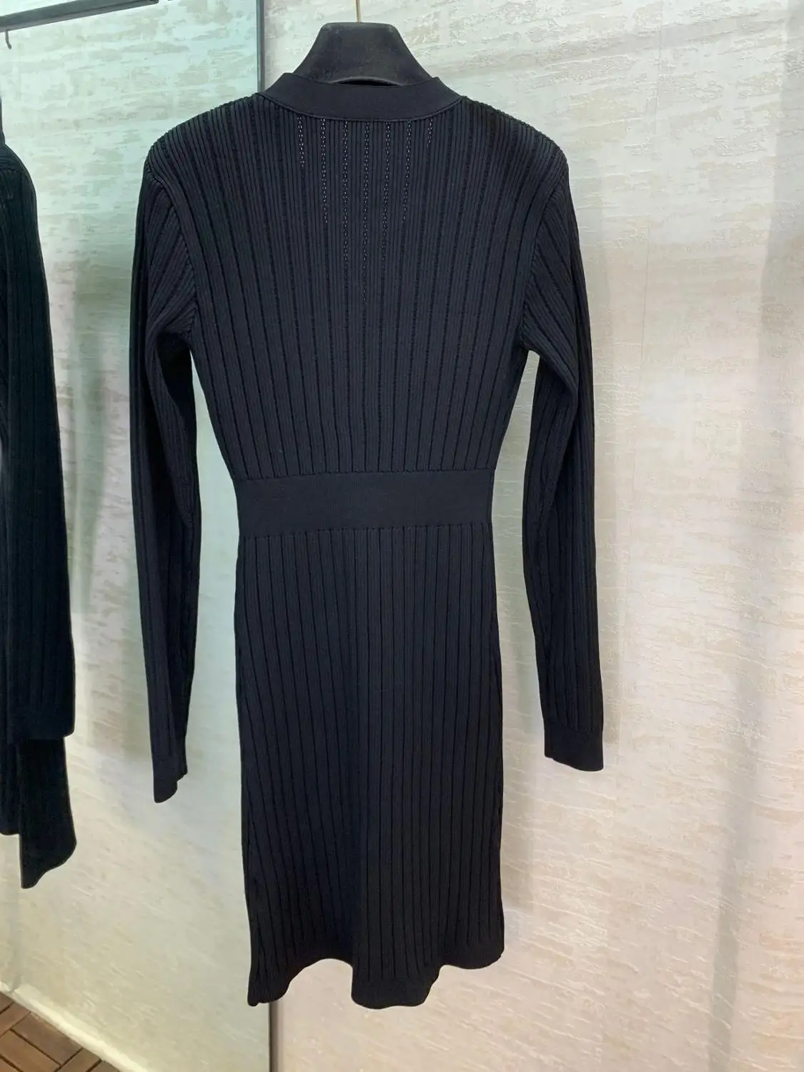 11.28 High end Tailored Women Temperament Slim V-neck package hip knitted dress | Женская одежда