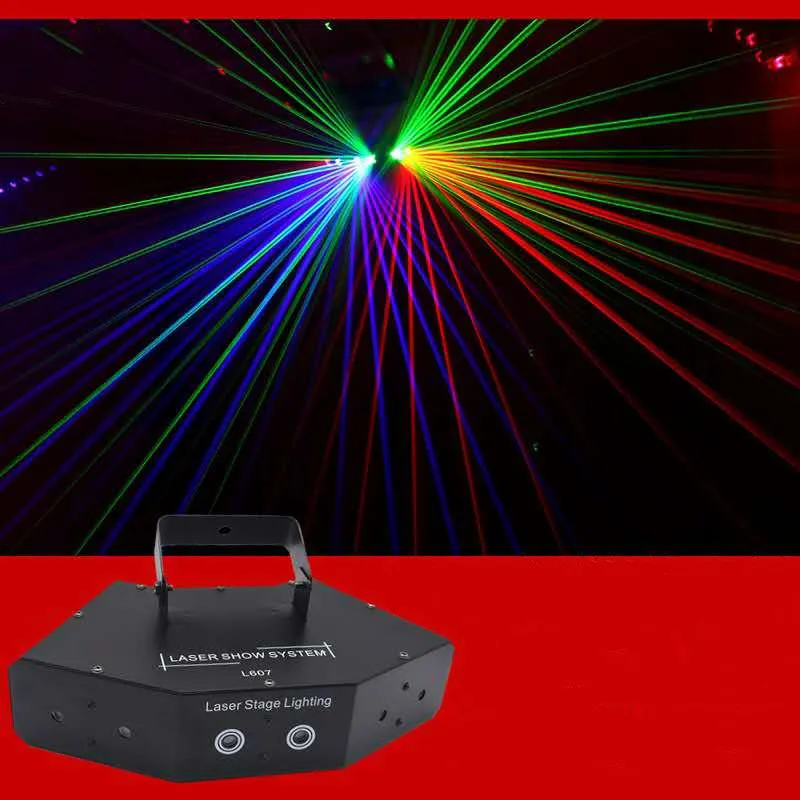Professional RGB Laser Light 6 Eyes Laster Light DMX Stage Light for Disco Dance halls Bars KTV Nightclub Wedding Family Party