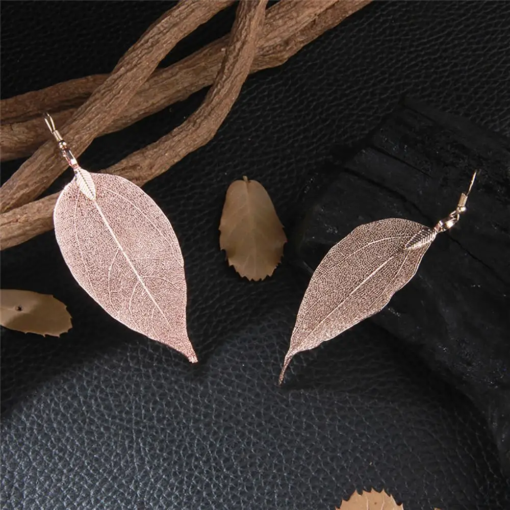 Серьги в виде листьев для женщин гипоаллергенное медное ожерелье/серьги
