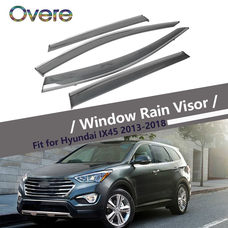 Overe 4 шт/1 Набор Дымовое окно дождевой козырек для Новая Hyundai SantaFe IX45 2013 2014 2015 2016 2017