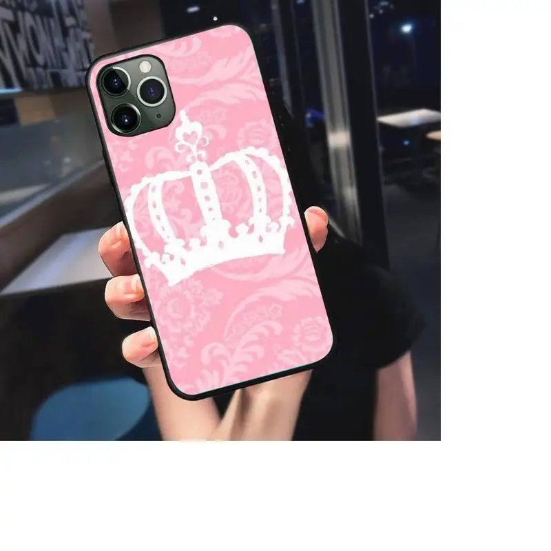 

Cute King Queen Phone Case For iphone 7 8 plus x xr xs 11 12 mini pro max black soft nax fundas cover