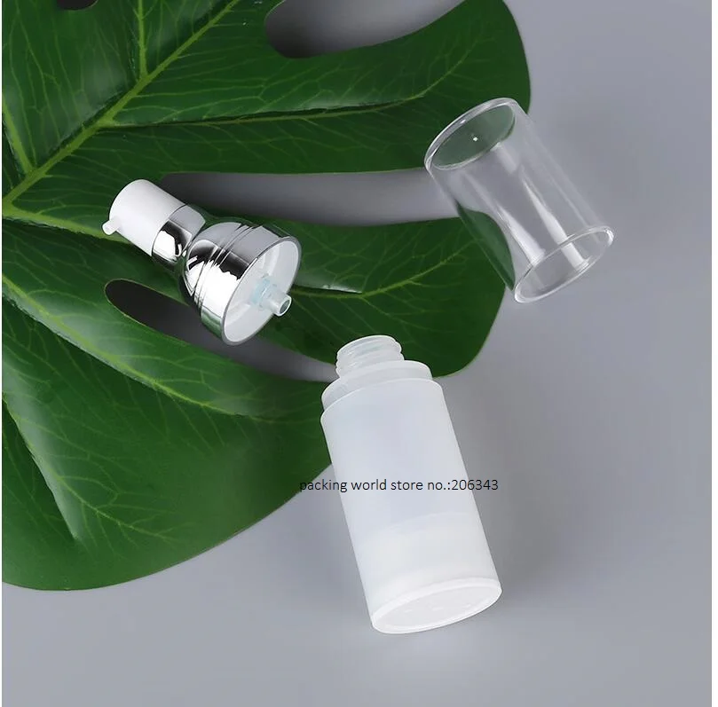 

30ml frosted airless bottle silver pump clear lid serum/lotion/emulsion liquid foundation/recovery complex cosmetic packing