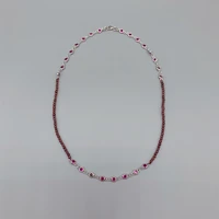folisaunique 2mm faceted cut garnet necklace for women girls cubic zirconia chains s925 sterling silver clasp dainty delicate