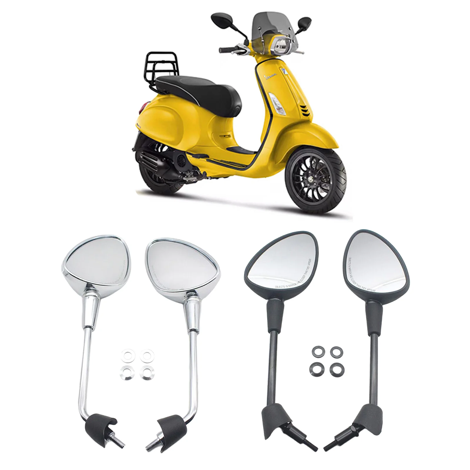 

2Pcs Rearview Mirrors for Vespa GT GTS GTV 50 125 200 250 300 300ie, Simple Installation,Compact