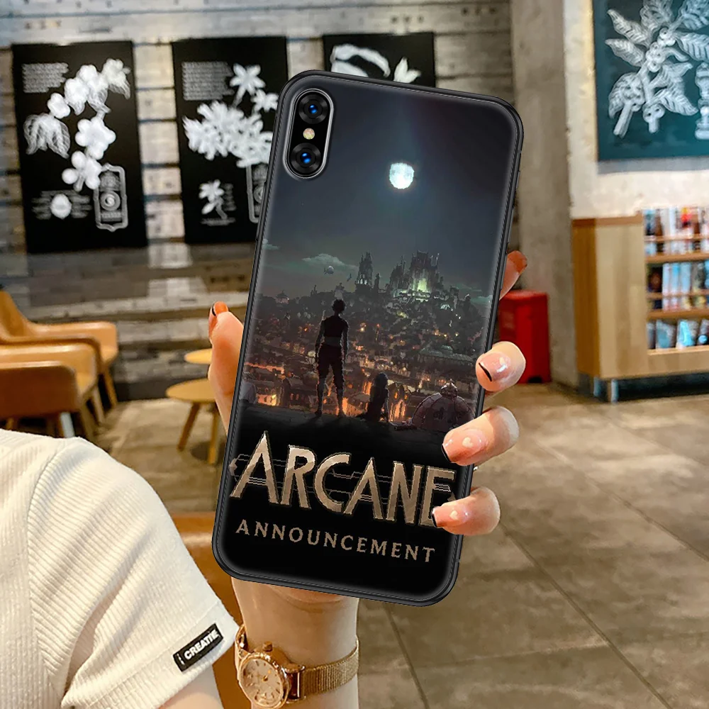 Arcane Jinx аниме чехол для телефона iphone SE 2020 6 6S 7 8 11 12 13 Mini Plus X XS XR Pro Max черный трендовый