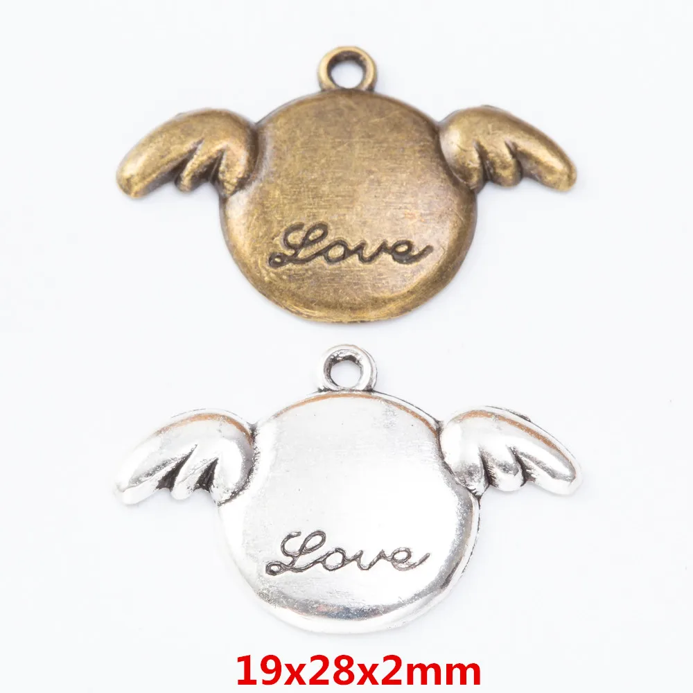 

120 pieces of retro Wing pendant zinc alloy pendant DIY European style jewelry making 7407