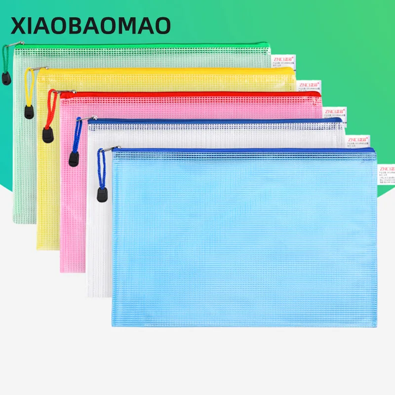 10pcs Document A3 B4 A5 B5 A6 File Bag Holder Storage Case Cosmetic Makeup Bag Student Stationery School Supplies Pen Bag