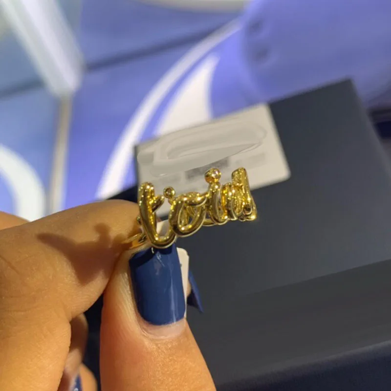 UMGODLY роскошное Фирменное кольцо желтое золото с буквами и надписью статусное Zirocn