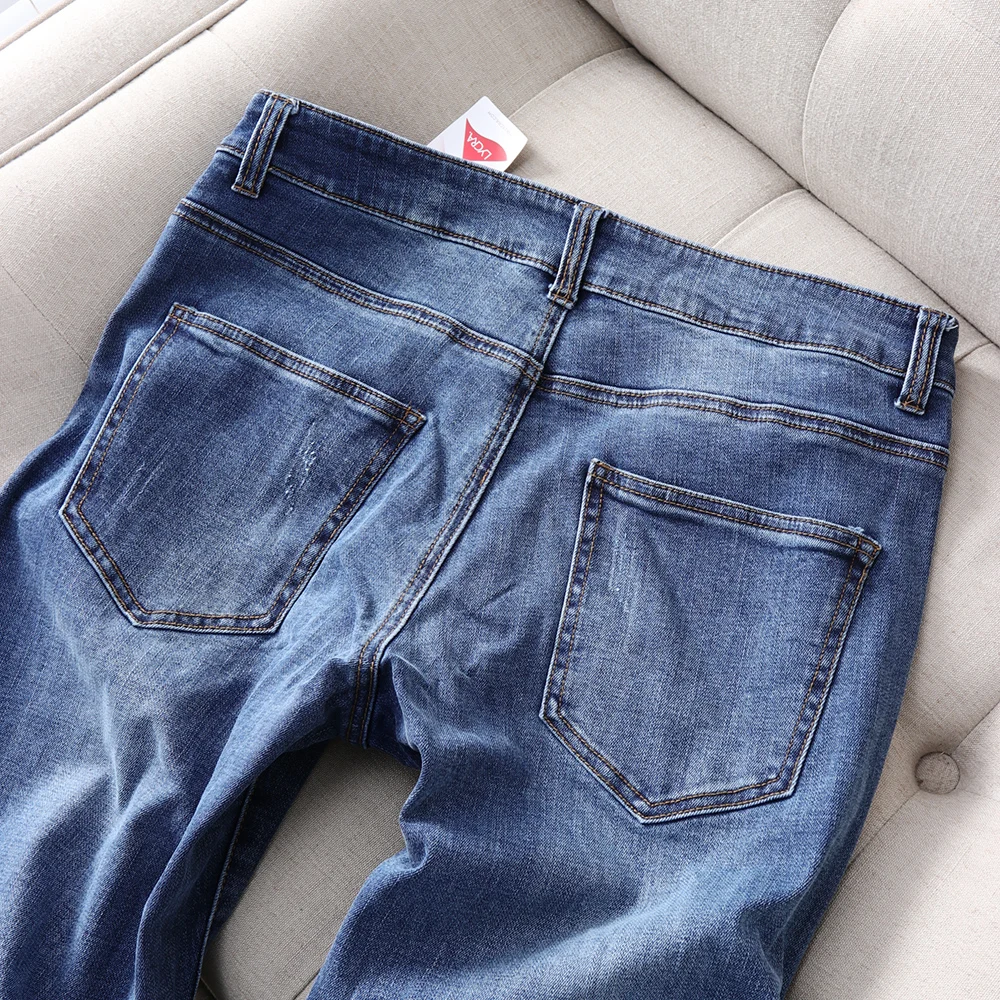 Из чистого хлопка эластичная синие прямые мужские джинсы traff-стиль za 2021 для