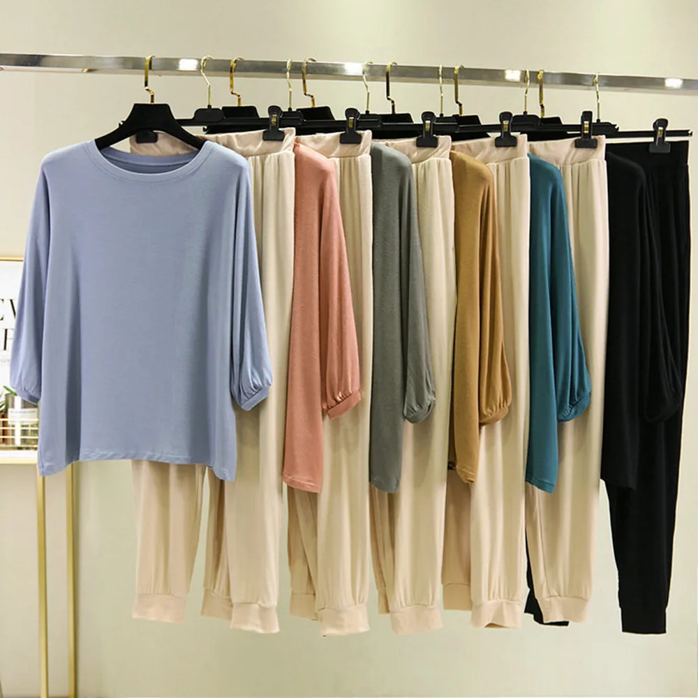 

Fdfklak Корея пижамные комплекты из хлопка с длинным рукавом на каждый день, одежда для сна, 2021 сезон весна-лето; Лидер продаж; Домашняя пижама пижамный комплект