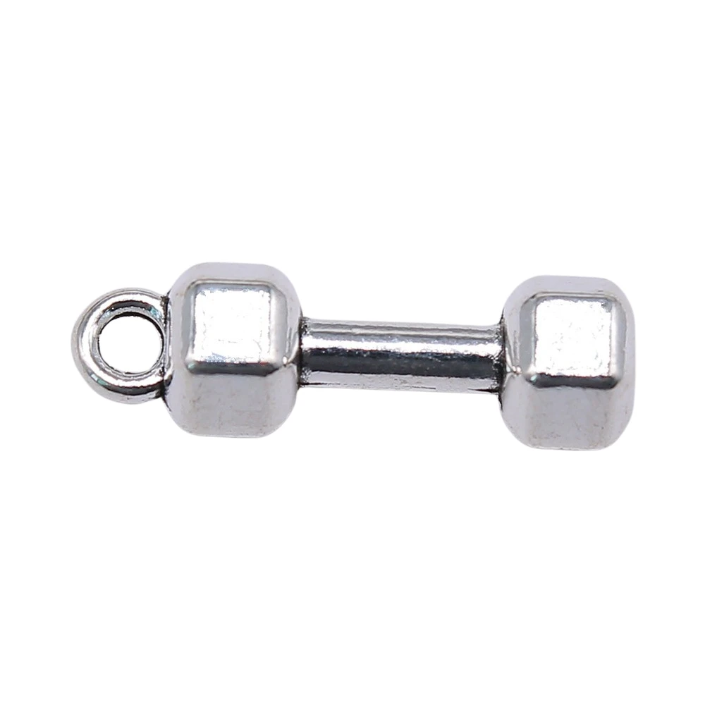 WYSIWYG 10pcs 21x6x6mm Barbell Dumbbell Weight Gym Charm Charms For Jewelry Making Dumbbell Charms Charm Dumbbell