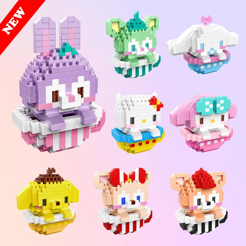 

Hc милый мультяшный блок мини строительный подарок кирпич 377 шт. крышка животное настольное украшение