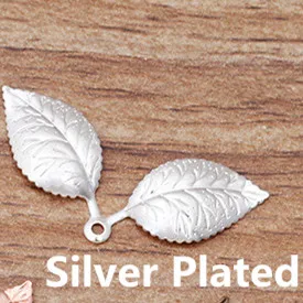 Silver Plated 100 шт 13*32 мм Металл латунь материал 7 цветов покрытием филигранная подвеска в форме листа для изготовления ювелирных изделий - Цвет: Silver Plated