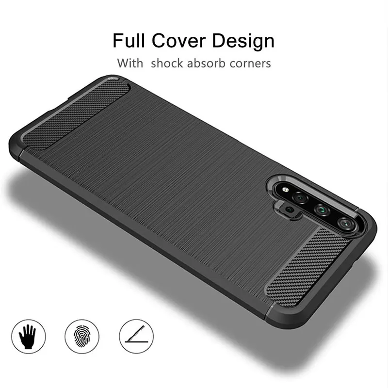 Роскошный чехол из углеродного волокна для Honor 20 20S мягкий силиконовый ТПУ Huawei Pro