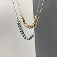 zj wholesale 2021 fashion thin thick chain mixed choker necklace women minimalist street style stainless steel jewelry accessory