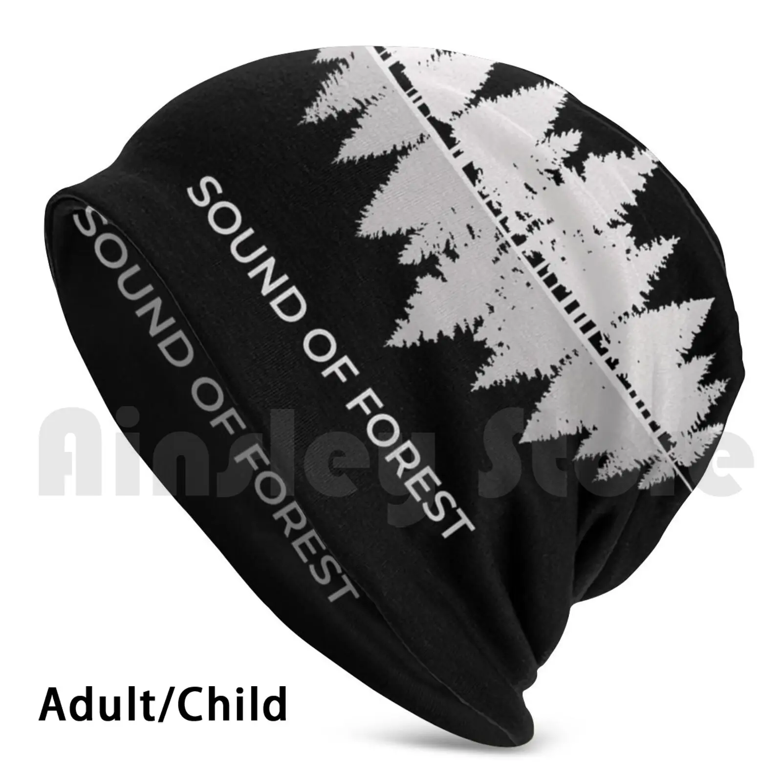 

Forest Sound Beanies Pullover Cap Comfortable Forest Nature Sound Music Sound Of Forest Quote Trees Blue Animals Cool