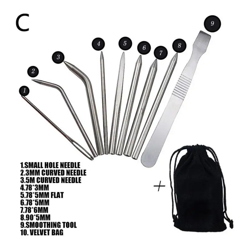 

Stainless Steel Paracord Stitching Needles Set Portable Lacing Smoothing Tool For Rope Bracelet Knitting Needle