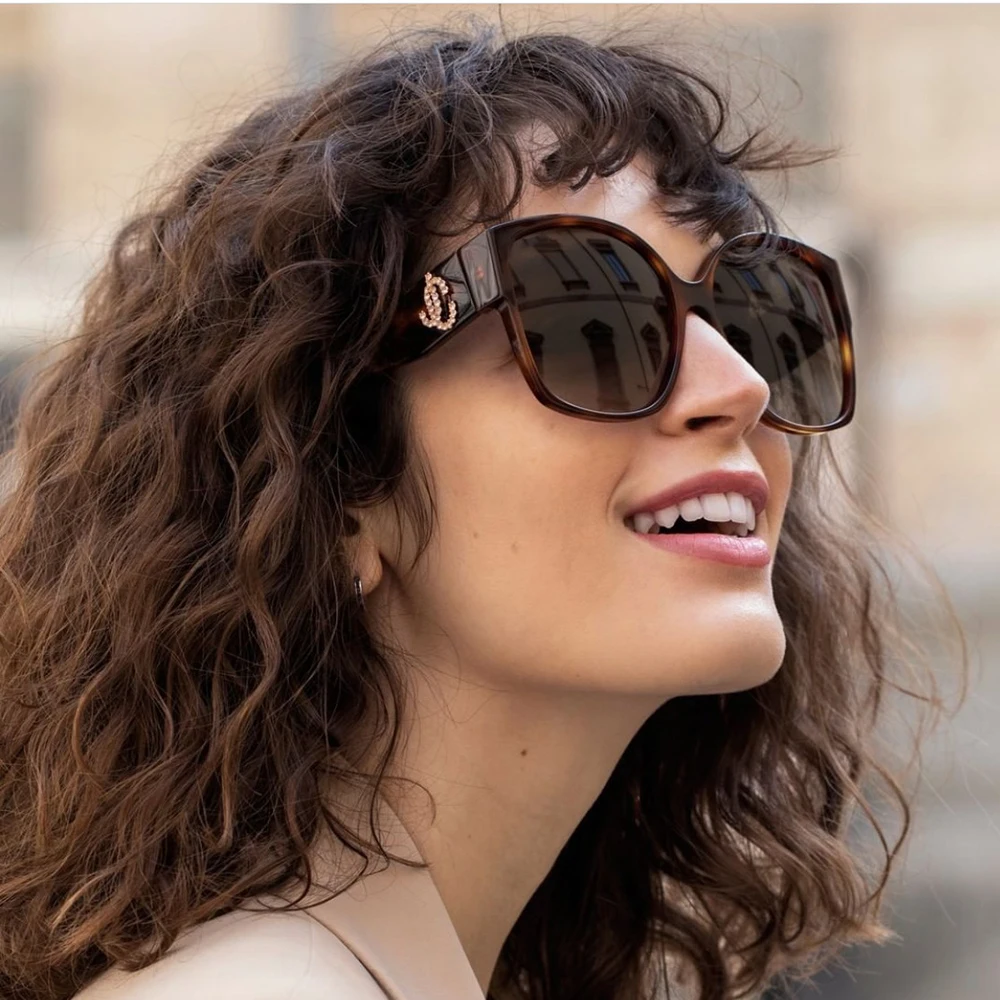 

Солнцезащитные очки женские, квадратные, в крупной оправе, со стразами, UV400