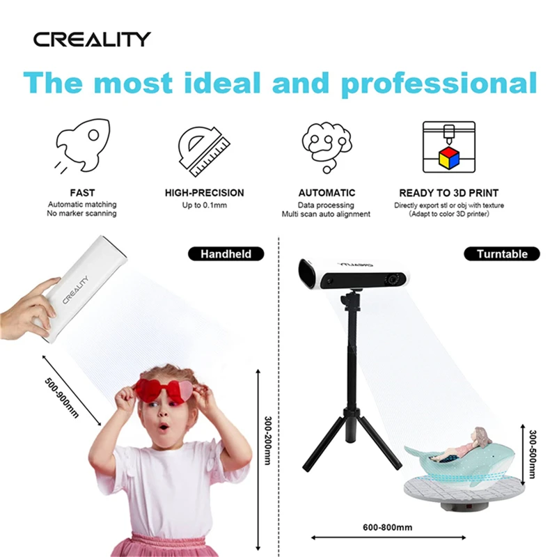 creality 3d scanner cr scan 01 high precision automatic matching combo industrial kit support objstl output 3d printer parts free global shipping