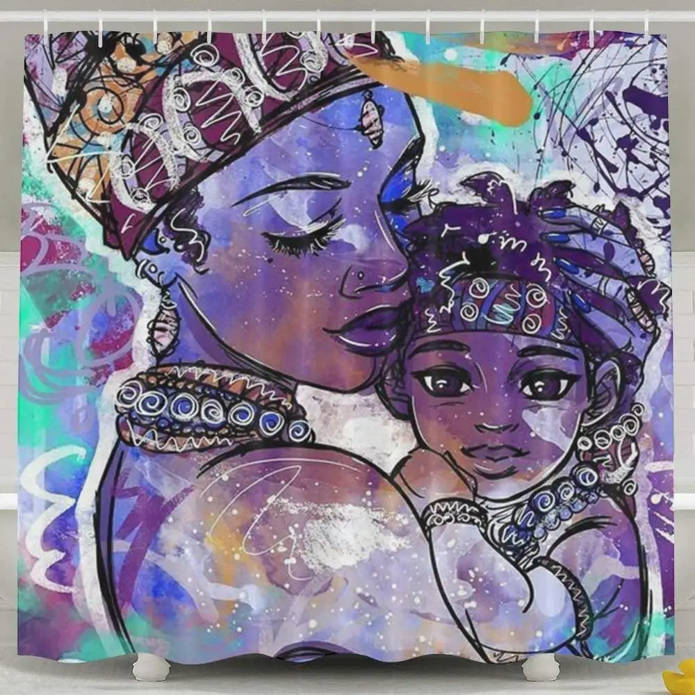 Африканские женщины любовь ребенок занавеска для ванной водонепроницаемый