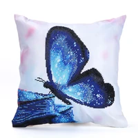 5d diy diamond paintings ab round drill blue butterfly cushion cover replacement pillow case mosaic cross stitch kit embroidery