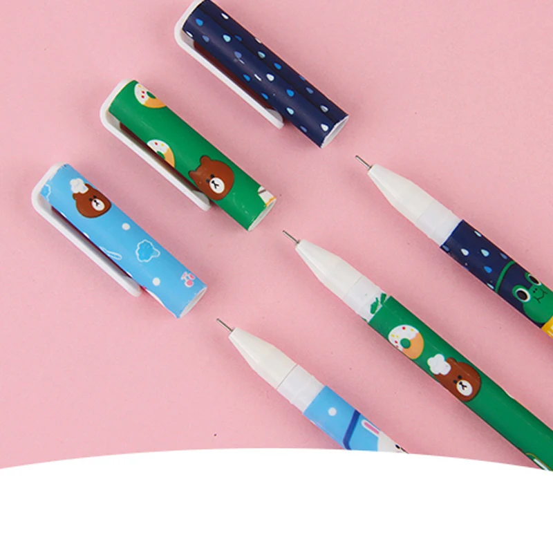6 шт./компл. цветная гелевая ручка звездный узор милый котенок герой роликовые