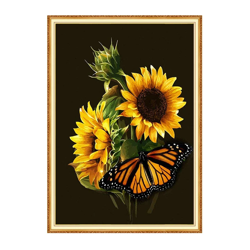 Набор для алмазной живописи Meian Sunflower полный квадратный набор 5D рукоделия