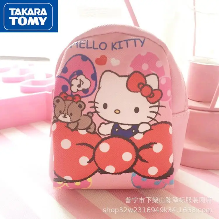 

TAKARA TOMY HelloKitty Cartoon Cute Creative Personality Girl Heart Coin Purse Small Backpack Key Case