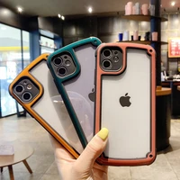 two color border 3 colors for iphone se2020 11 pro x xs max xr 7 8 plus transparent anti fall mobile phone case hot sale genuine
