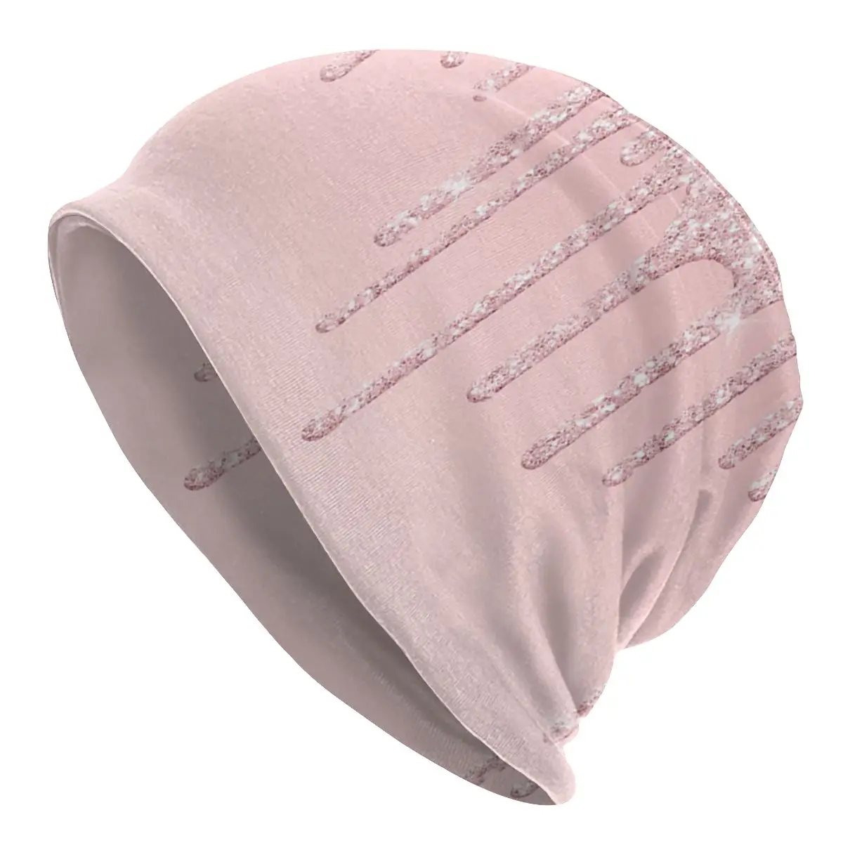 

Rose Gold Glitter Bonnet Hats Purple Trendy Pink Knit Hat Autumn Winter Skullies Beanies Hat Unisex Adult Spring Warm Caps