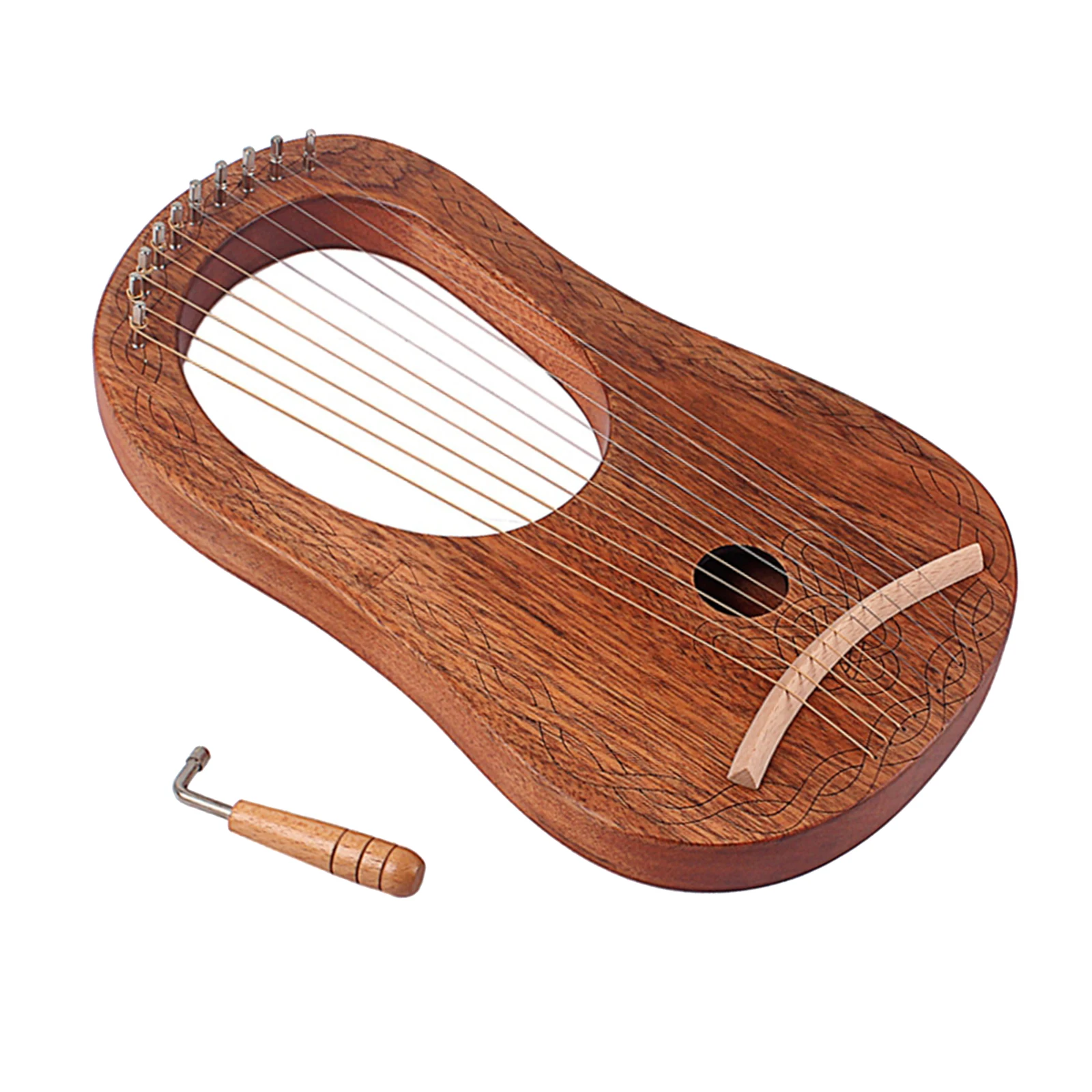 

Портативный гравированный изысканный Lyre Harp W/ Wrench отличные подарки для детей и взрослых