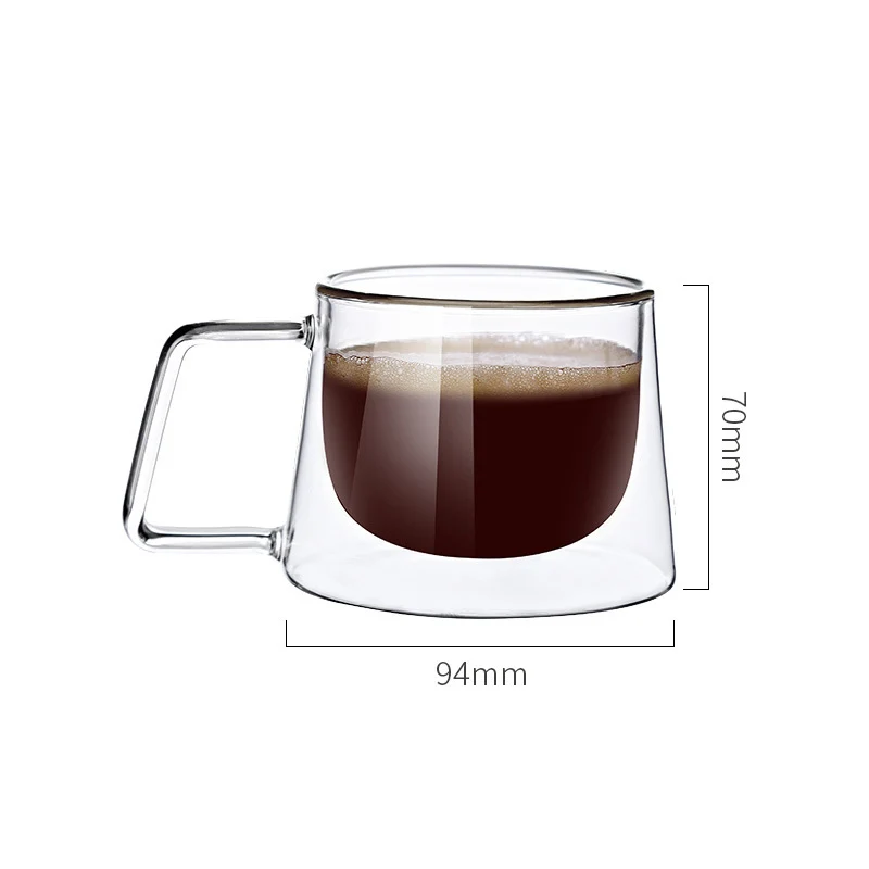

Transparent Glass Coffee Cup Double Milk Tea Beer Heat-resistant Double Wall Cocktail Vodka Wine Mug Drinkware Kitchen Tools