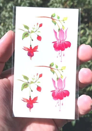 Водонепроницаемые временные тату-наклейки сливы лепестки бабочек сексуальные