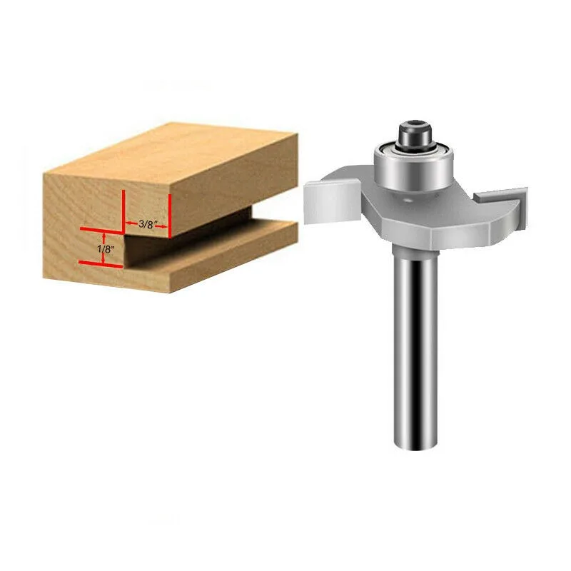 

Woodworking Cutter Grooving Tool T Slot Router Bit 1/4\" Shank 1/8\" Cutting Depth 2 Flutes HSS Cutter Grooving Cabinets Machine