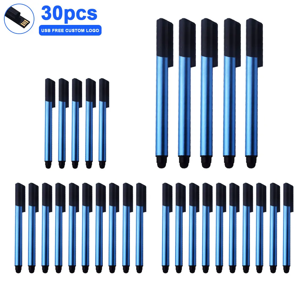 

30pcs/lot Ballpoint pen Metal USB 2.0 pen drive 64gb 128gb usb flash drive 16gb 32gb pendrive usb stick Flash Drive For wedding