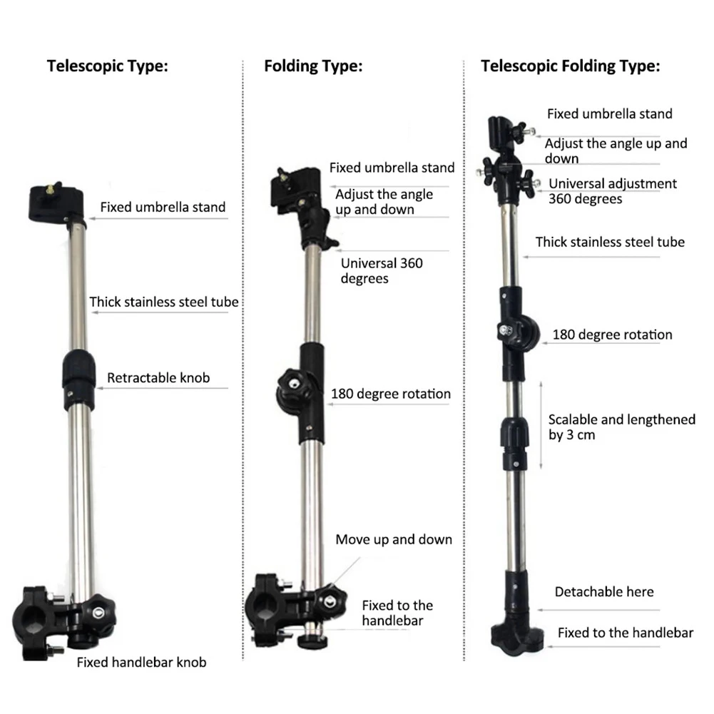 

1 Pcs Sunshade Umbrella Stand Support Electric Bicycle Mountain Bike Equipment Accessories Folding Parasol Mount Extend Brack