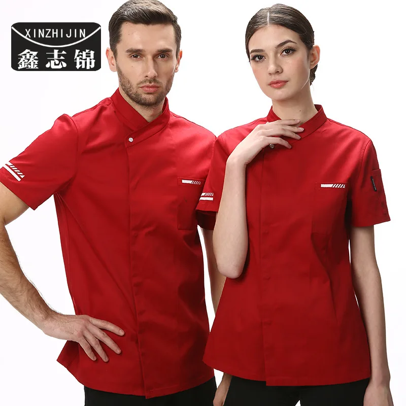 

after female breathable hotel restaurant kitchen clothes long sleeve with short sleeves coveralls male cake shop