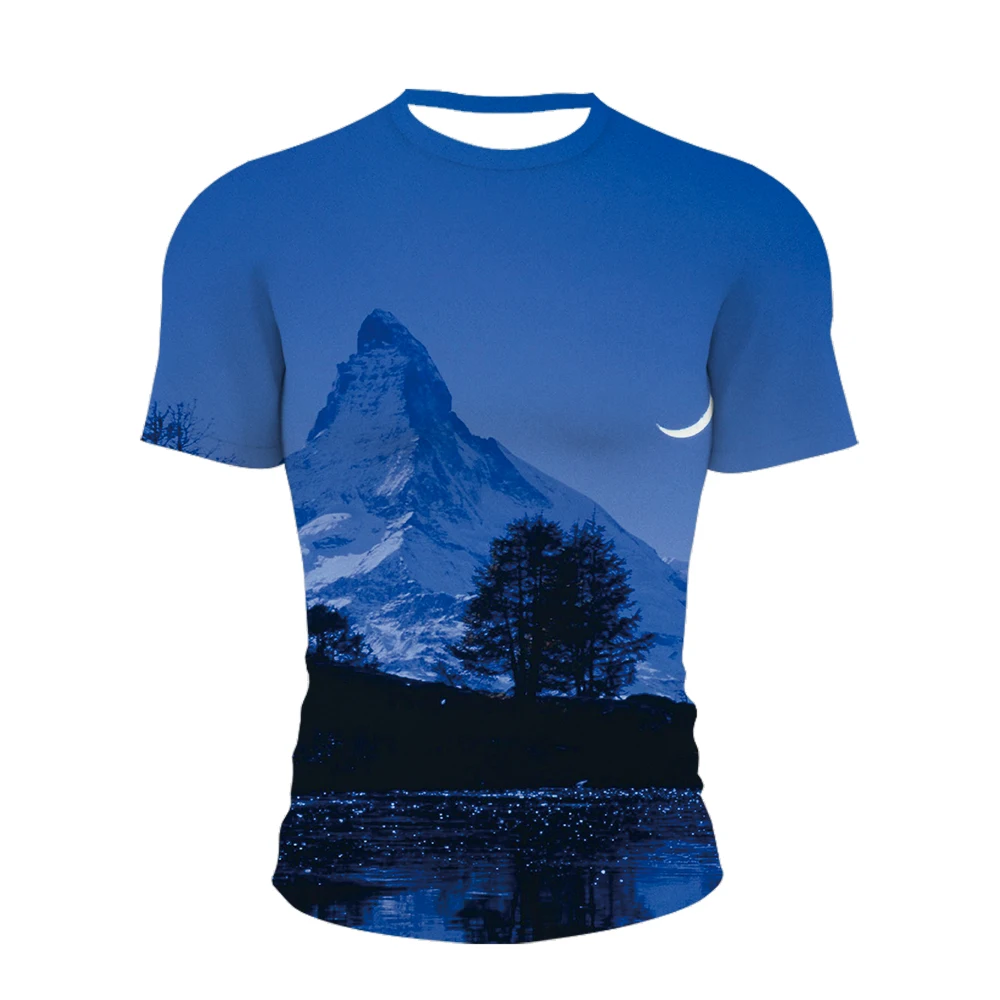 

3D T-Shirt Mountain Landscape Men Women Children Clothing Short Sleeve Cool Tees Fashion Casual Summer Boy Girl Kids Streetwear
