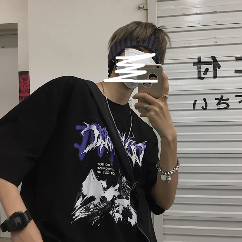 

Women T-Shirts Harajuku Plus Size Gothic Print Tops Punk Clothes Vintage Dropshipping Streetwear Anime Black Y2K Short Sleeve