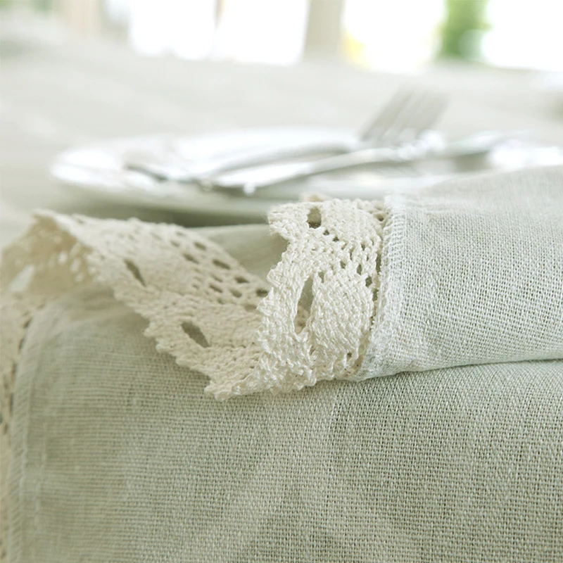 Льняные хлопковые скатерти с принтом BALLE для прямоугольного стола серый