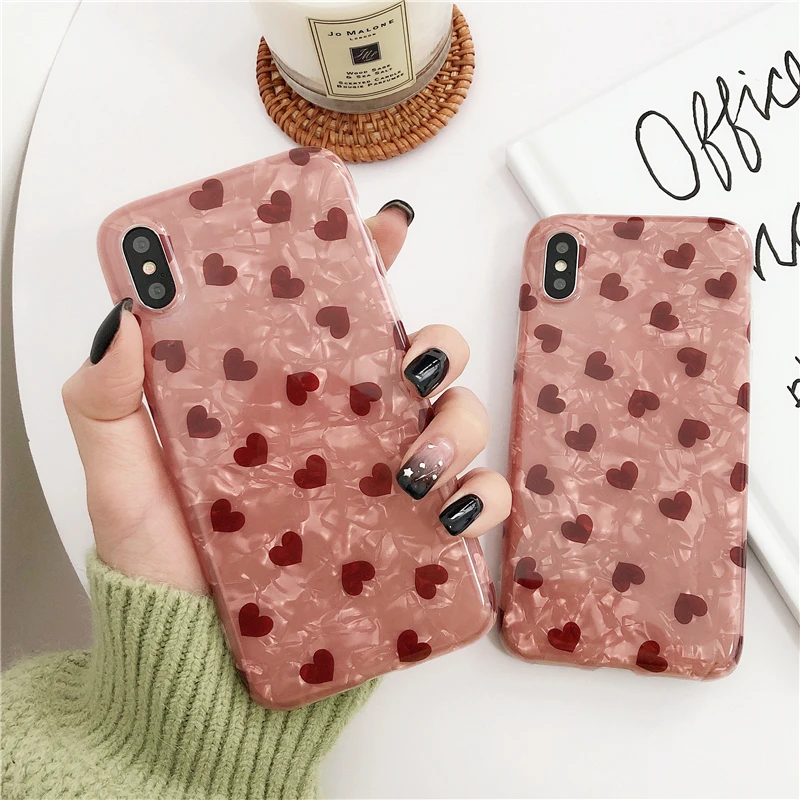 Чехол для телефона Gimfun с сердечками Iphone Xs Max Xr блестящий чехол из ТПУ 11 Pro 7 8 6s Plus X