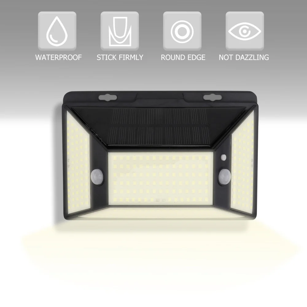 

1pc LED Solar Wall Lamp Waterproof Light Courtyard Decorative Light (Black)